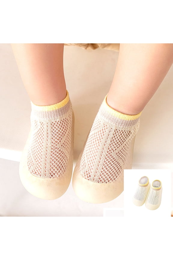 Walking Shoes with Soft Rubber Soles Sneakers Breathable Slippers Boys Baby Booties Spring Baby Home Floor