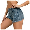 thumbnail image 1 of Walking Shorts for Women, Plus Size Shorts for Women,Trendy Women's High Waisted Distressed Casual Shorts for Summer Ripped Hem Design for Effortless Style for Everyday Wear Must-Have Fashion Staple, 1 of 7