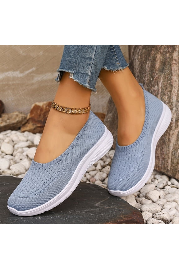 Walking Sock Shoes Womens Elastic Knit Lightweight Slip on Breathable Yoga Sneakers Szie 36