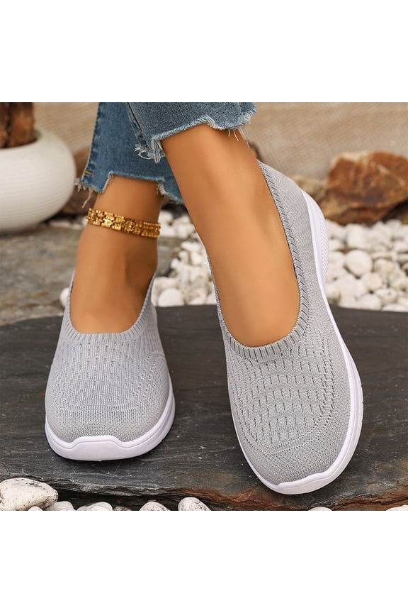 Walking Sock Shoes Womens Elastic Knit Lightweight Slip on Breathable Yoga Sneakers Szie 40
