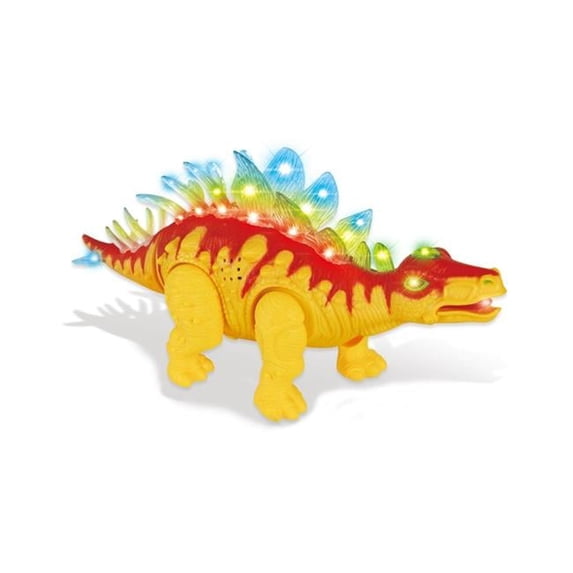 Walking Stegosaurus with Flashing & Sounds Dinosaur Toys for Kids - Orange