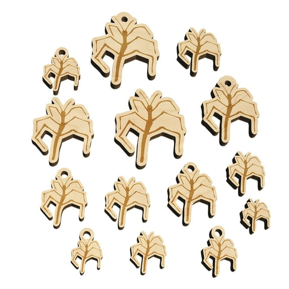 Walking Stick Bug Insect Wood Mini Charms Shapes DIY Craft Jewelry - With Hole - 30mm (6pcs)