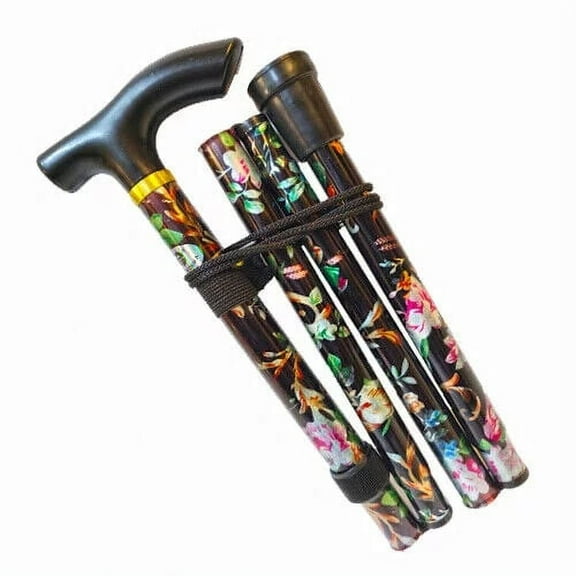Walking Stick Easy Fold Adjustable Cane Lightweight Mobility Collapsible Sticks