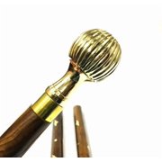 Walking Stick - Round Brass Handle Designer Brass Walking Stick