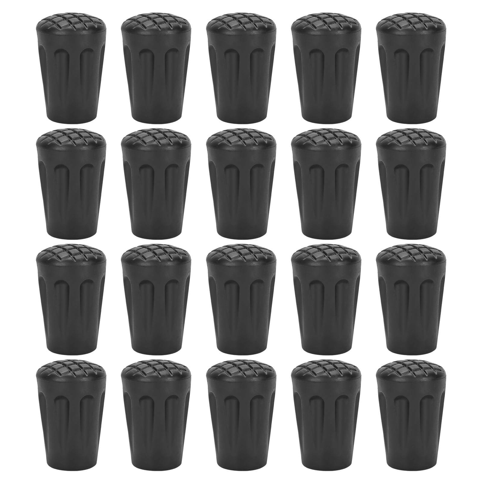 Walking Stick Tips, Cane End Tips Black 20pcs/Pack Heavy Duty Heavy Duty Walking Stick Tips, 3.3cm For Hiking Camping Trekking Traveling