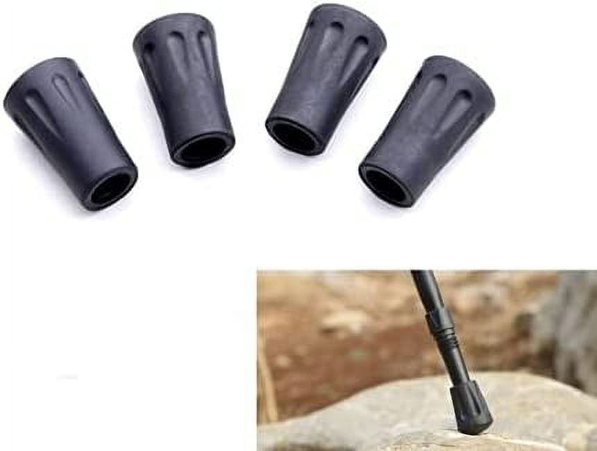 Walking Stick Tips Rubber 4pcs Trekking Pole Tips Replacement- Rubber Feet  for Hiking Poles, Walking Sticks, Trekking Poles | Rubber Tip for Walking