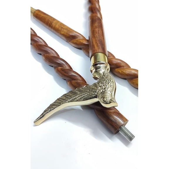 Walking Stick Wooden Cane With Brass Bird Head Handle