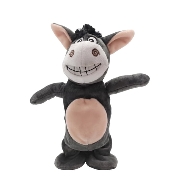 Walking Talking Donkey Plush , 9" Interactive Donkey Plush Stuffed Animal with Record and Repeat-function, Electronic Walking Plush Doll for Learning Speech A