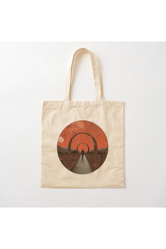 Walking Through Space, Infinity, Landscape, Galaxy Canvas Tote Bags, Reusable Shopping Bag