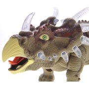 Walking Triceratops Dinosaur Toy With Lights And Sounds (Green)
