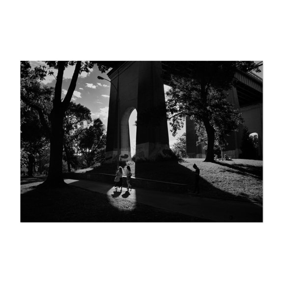 Walking Under Hell Gate Bridge - Queens New York Photography Unframed Wall Art Print 5 x 7 inches
