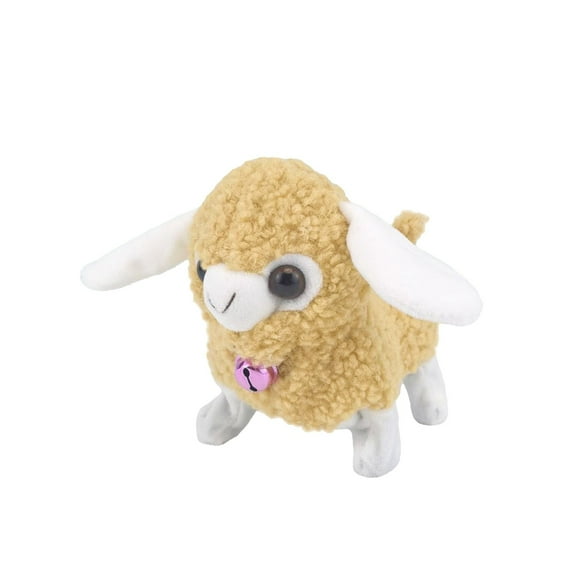 Walking and Bleating Lamb Plush Toy with Moving Tail Electronic Pet Interactive Animal for 3-4 Years (Pink, White, Yellow)