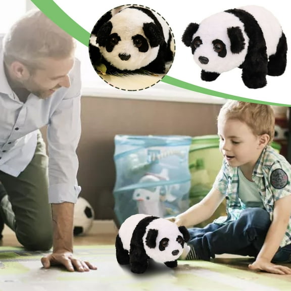 Walking and Calling Realistic Panda Toy, Interactive Stuffed Animal with Sounds and Movement, Educational Gift for Toddlers As shown