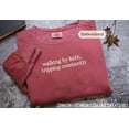 thumbnail image 1 of Walking by Faith Sweatshirt - Embroidered Christian Humor Christmas Gift - Religious Apparel Faith Shirt, 1 of 4