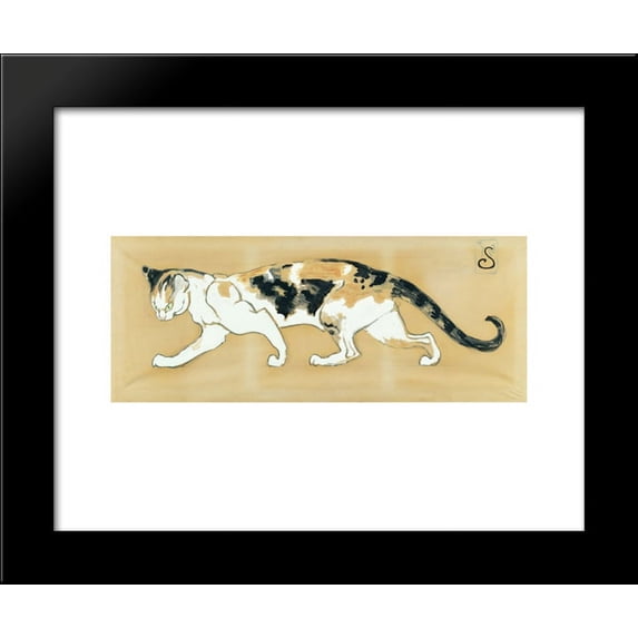 Walking cat 20x24 Framed Art Print by Theophile Steinlen