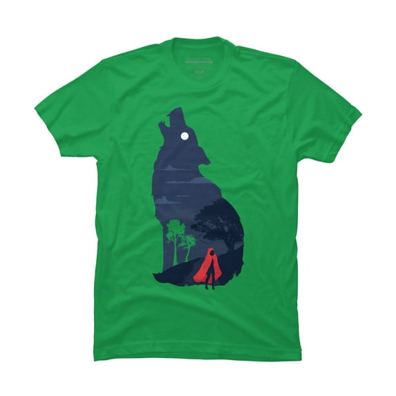 Walking in the dark Mens Kelly Green Graphic Tee - Design By Humans M