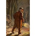 thumbnail image 1 of Walking outside in the falling snow wth a lantern on Christmas Eve. Poster Print by Kronheim & Dalziels (24 x 36), 1 of 1