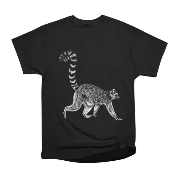 Walking ringtailed lemur monkey ink illustration 1 T-Shirt Tee Gift For Him Merch For Her