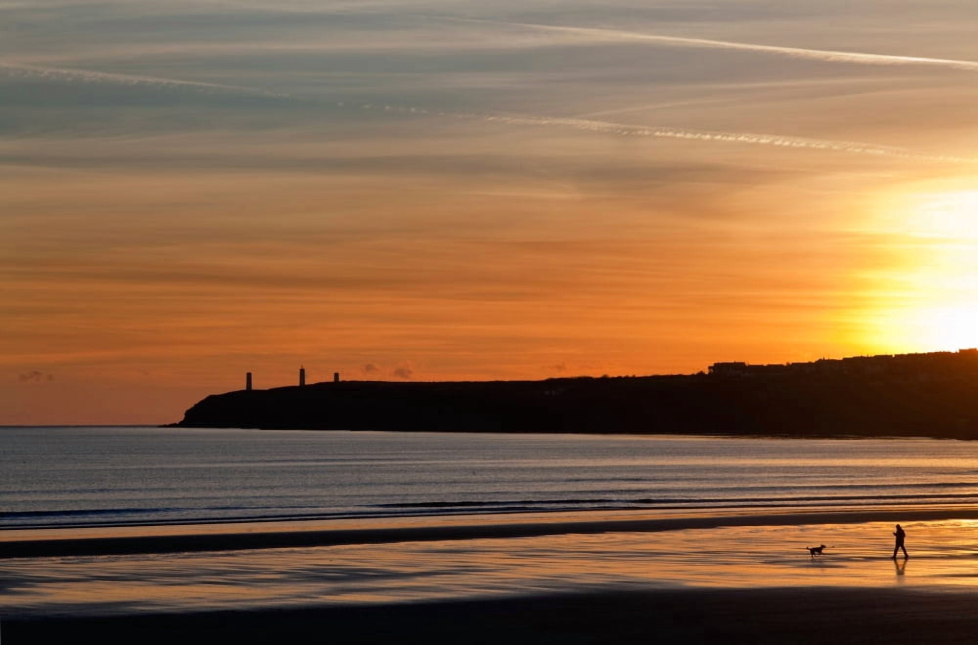 Walking the Dog The Metal Man on Newtown Head Tramore County Waterford Ireland Canvas Art - Panoramic Images (27 x 9)