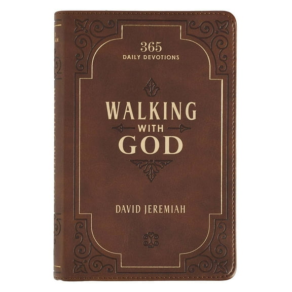 Walking with God Devotional - Brown Faux Leather Daily Devotional for Men & Women 365 Daily Devotions