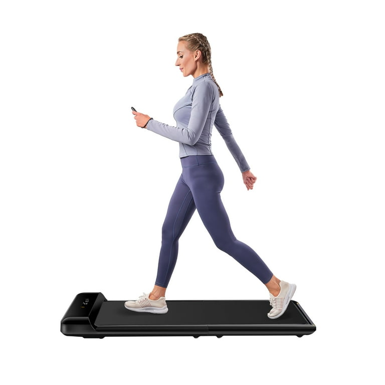 WalkingPad C2 Under Desk Portable Treadmill Double Folding for Storage with Smart Walk Sensors in Black 1HP Power Max Speed 3.7 MPH Walmart