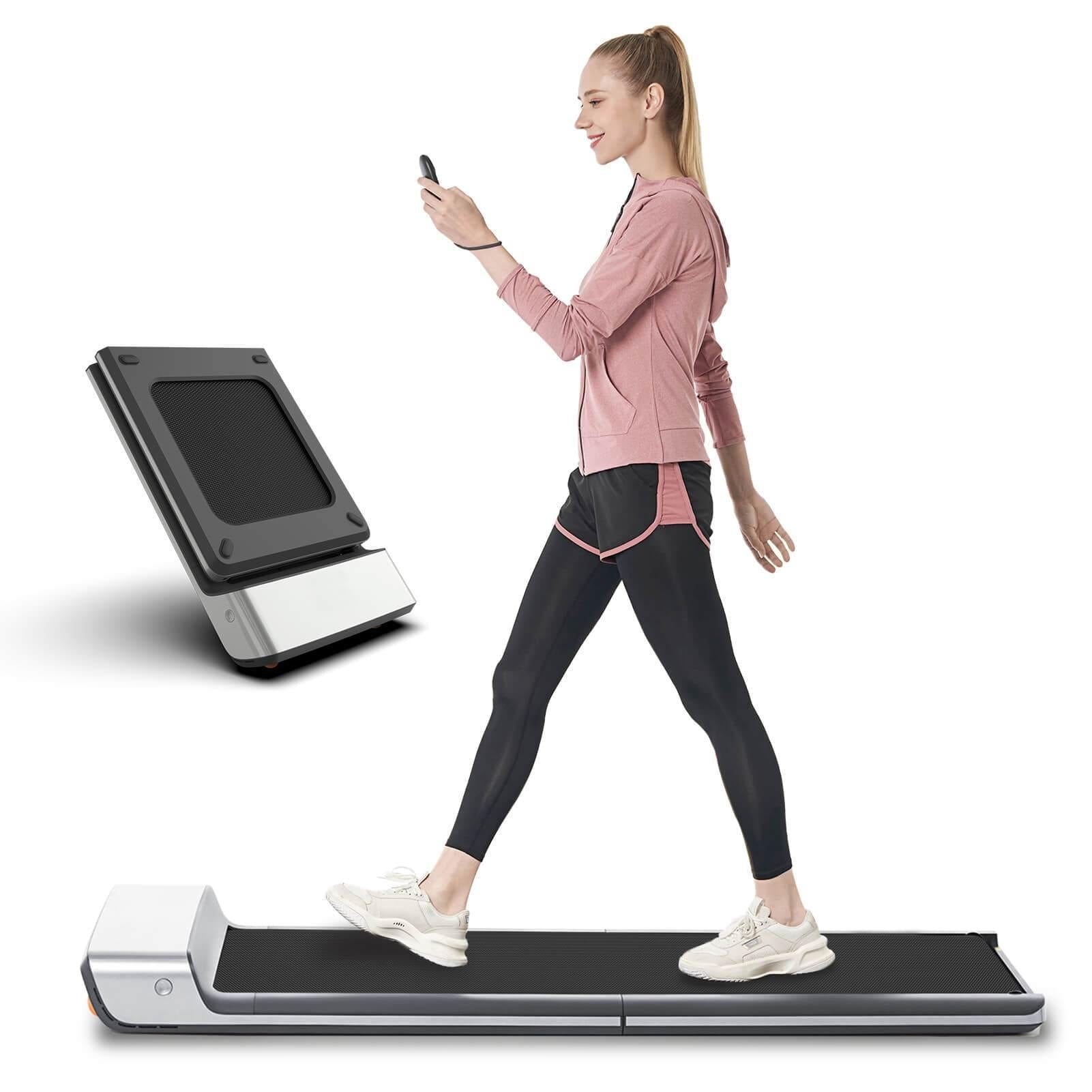 WalkingPad Folding Treadmill, Ultra Slim Foldable Treadmill Smart Fold  Walking Pad Portable Safety Non Holder Gym and Running Device P1 Grey