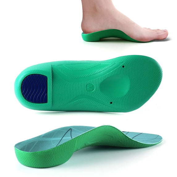 Walkomfy Heel Pain Relief Orthotics 3/4 Length, Plantar Fasciitis High Arch Support Insoles for Women Men, Overpronation Flat Feet Orthotic Inserts - Gel Shoe Insoles All Day Comfort and Supportive