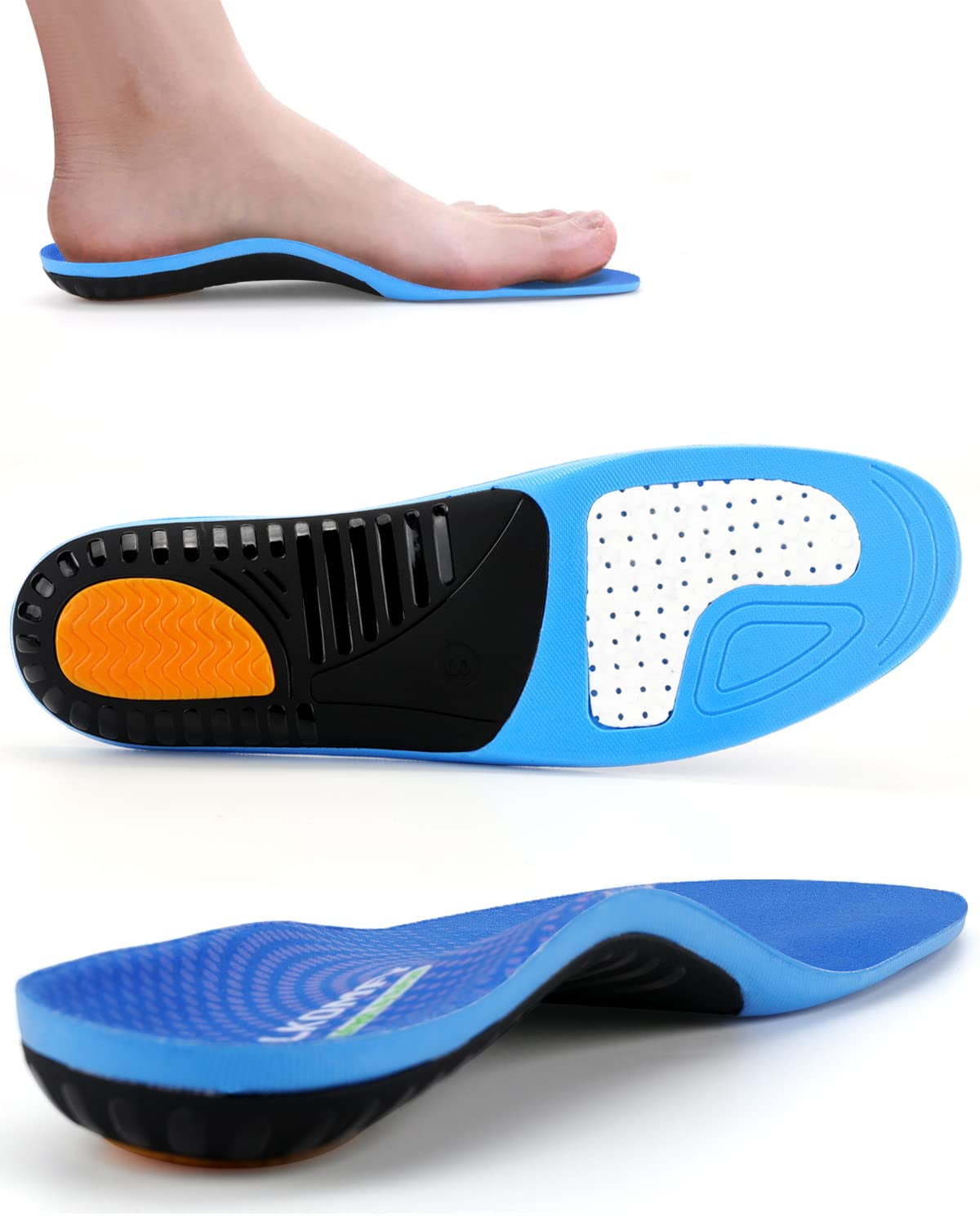 Walkomfy Standing All Day Plantar Fasciitis Insoles Arch Support