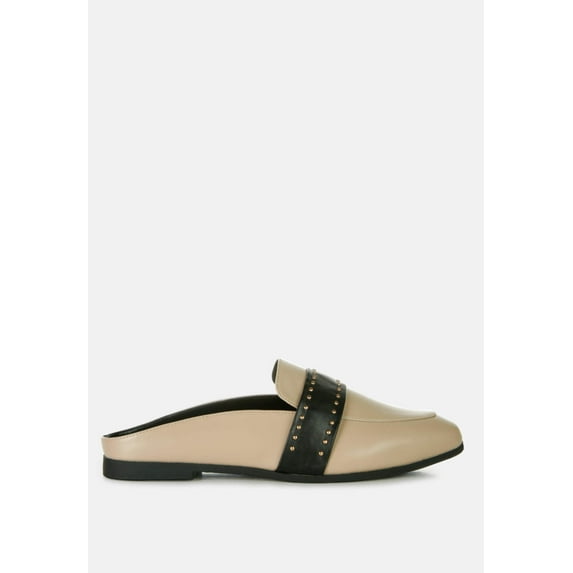 Walkout Faux Leather Studded Detail Mules