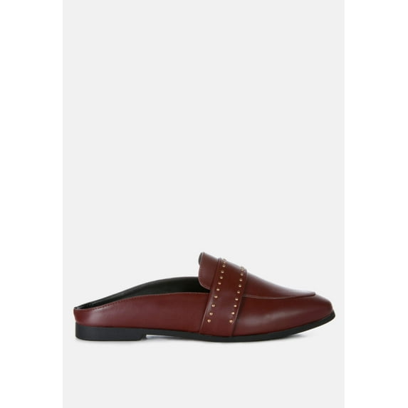 Walkout Faux Leather Studded Detail Mules