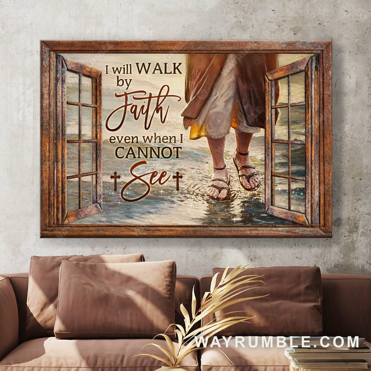 Walks with Jesus, Jesus walk, Window frame, I will walk by my faith ...