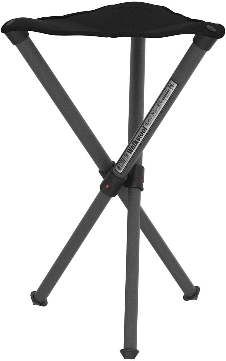 Black Aluminum 20" Folding Stool with Mesh Seat