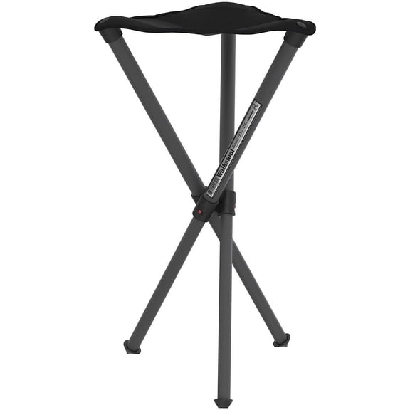 Walkstool - Basic Model - Black Color - 3 Legged Folding Stool in Aluminium - Height 24" - Maximum Load 330 to 385 Lbs - Made in Sweden