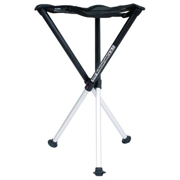 Walkstool - Comfort Model - Black and Silver - 3 Legged Folding Stool in Aluminium - Height 26" - Maximum Load 440 to 550 Lbs - Made in Sweden