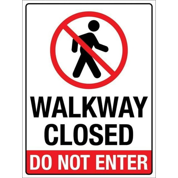 Walkway Closed Do Not Enter Sign Metal 12"X8" Rust Free Aluminum,Indoor & Outdoor Use For Fence And Yard