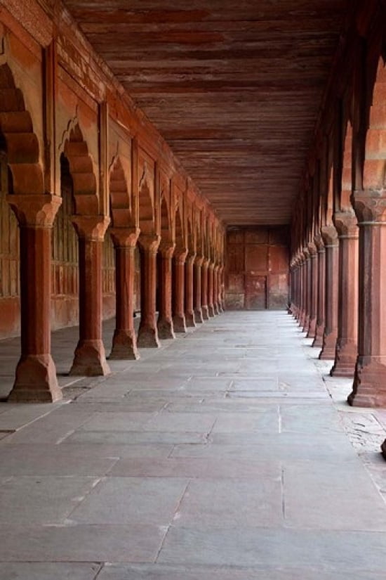 Walkway along one of the Side Buildings Taj Mahal India Canvas Art - Charles O Cecil DanitaDelimont (25 x 38)