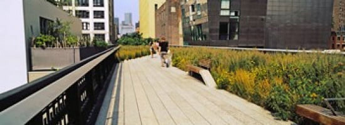Walkway in a linear park High Line New York City New York State USA Canvas Art - Panoramic Images (18 x 7)