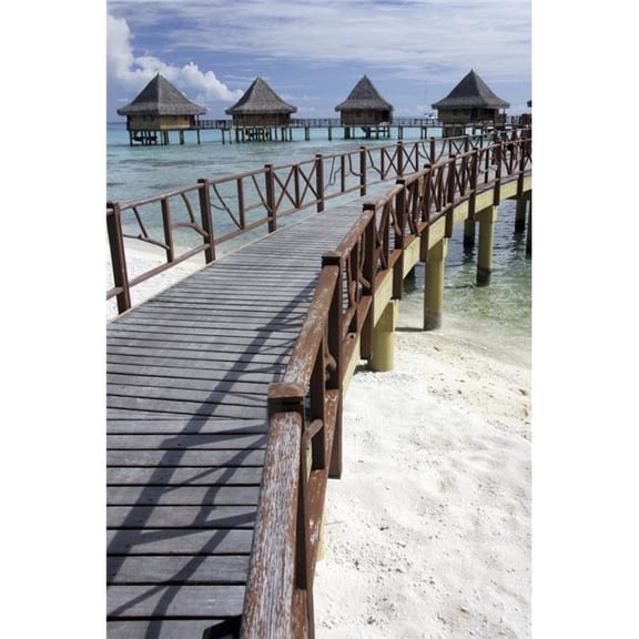 Walkway to Holiday Huts Over Lagoon Poster Print - 24 x 38 - Large
