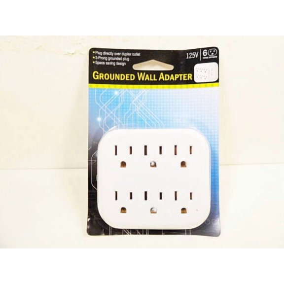 Wall Adapters Grounded 3-Prong Duplex Outlet Adapter Plug