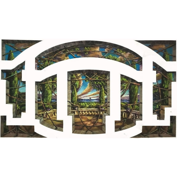 Wall-Ahhh!  3D Architectural Golf Wall Mural Life at the 19th Removable Vinyl Wall Decor