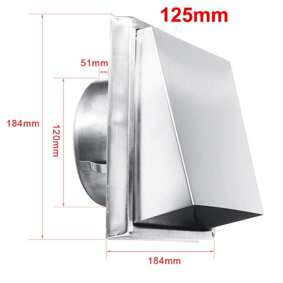 Wall Air Vent Outlet 304 Stainless Steel Metal Cover Exhaust Grille125 150Mm 125mm