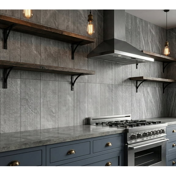 Wall Art, 12*24 Carrara Marble, Gray marble, natural marble, for wall, OL textured finished, 3D fluted marble, natural stone, genuine marble, real marble, 1 box 4 pcs, Gray Wall Decor