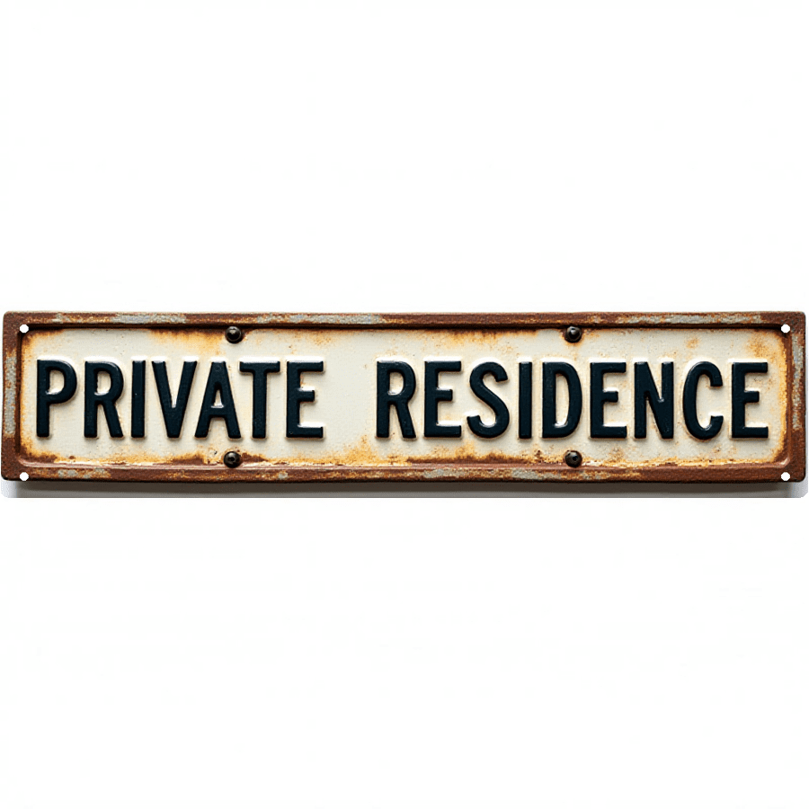 Wall Art 16*4 Inch Tin Signs “PRIVATE RESIDENCE” Yard Home Decor ...