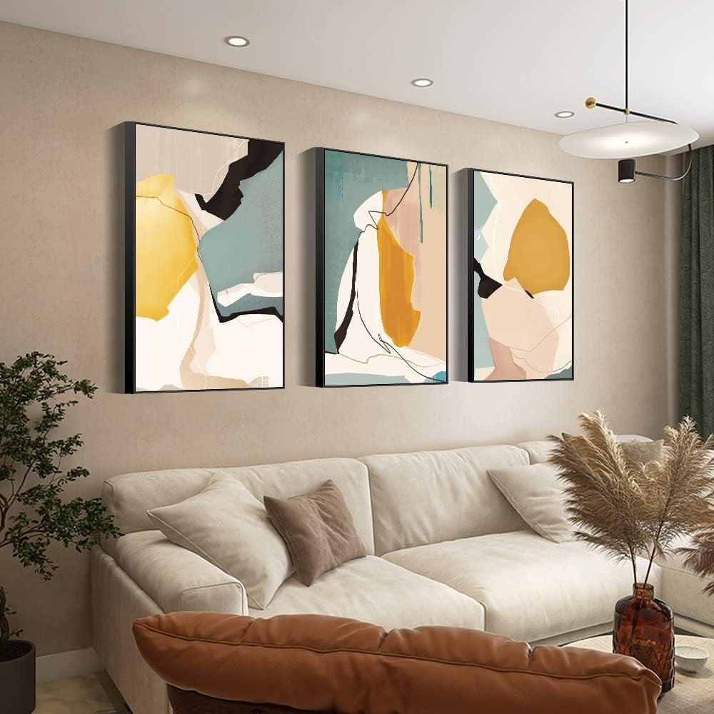 Abstract Color Block Canvas Wall Art Set of 3