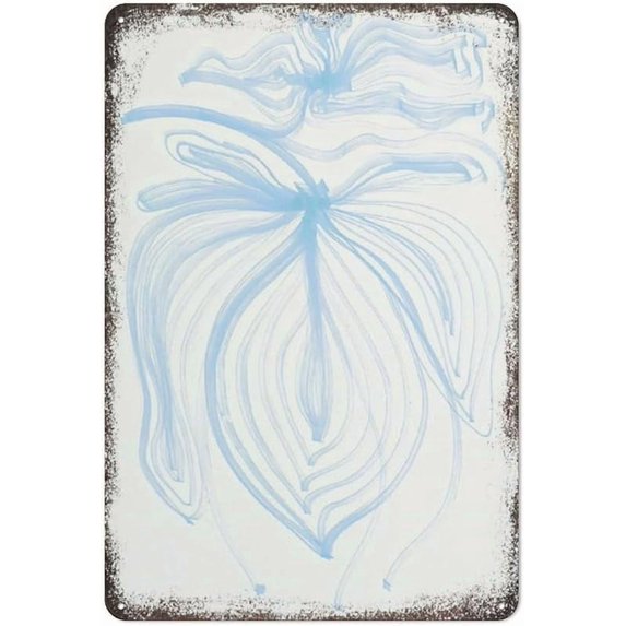Wall Art Abstract Flower Floral Modern Plant Trendy Minimalist Poster Creative Tin Signs Funny Metal Signs Vintage Decor Home Garden Cafes Offices Shops Bars Clubs Gift Plaque Tin Signs 8x12 Inch
