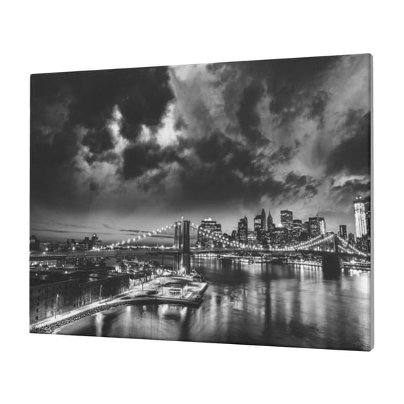Wall Art Amazing Night In New York City Picture Canvas Wall Art Print Paintings Modern Artwork For Living Room Wall Decor And Home Décor Framed Ready To Hang-12×16 In
