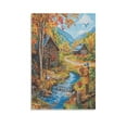 thumbnail image 1 of Wall Art for Bathroom Autumn Cabin Fall Forest Lake Tree Leaves Scarecrow Living Room Art Seasonal Fall Harvest Canvas Prints Decoration Bedroom Bathroom 16x24inch No Frame, 1 of 8