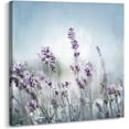 thumbnail image 1 of Wall Art For Bedroom Purple Lavender Wall Decor Flowers Pictures Prints Framed Canvas Wall Art for Living Room Girls Room Studio Office Ready To Hang (Purple-Lavender, 12x12 inch), 1 of 1