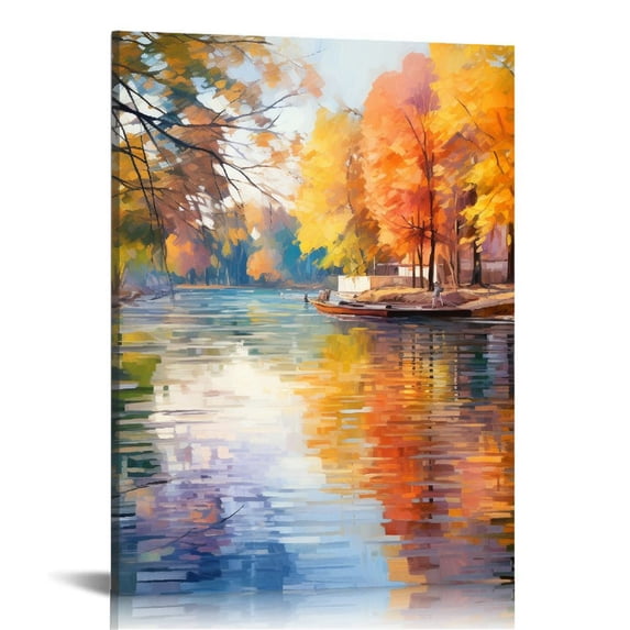 Wall Art for Bedroom - Rustic Forest Landscape Pictures Canvas Wall Decor - Beautiful Piece Paintings Ready to Hang for Bathroom Living Room Kitchen Home Decor