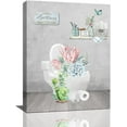 thumbnail image 1 of Wall Art Botanical Plant Succulent Canvas Prints Painting Please Seat Yourself Bathroom Pictures Framed Green Cactus Modern Artwork Office Home Decorations for Toilet Bathroom Restroom 12"x16", 1 of 6